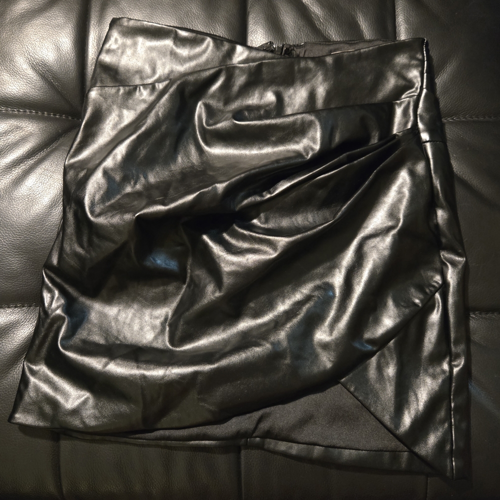 Black Faux Leather Skirt